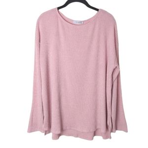 Ces Femme Women's Size XL Blush Oversized Ribbed High-low Sweater